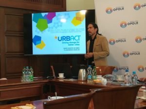 I spotkanie Lokalnej Grupy URBACT zorganizowane w ramach realizacji przez miasto Opole projekt unijnego URBACT III - Zasobne Miasta - prezentacja multimedialna