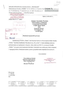 Podziękowania Opolskiej Spółdzielni Mieszkaniowej Przyszłość