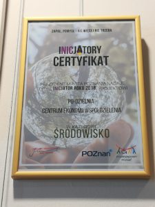 certfikat Inicjator roku 2018