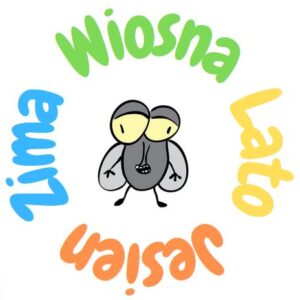 Logotyp konkursu "Pory roku z Muchą Odpaduchą w tle'